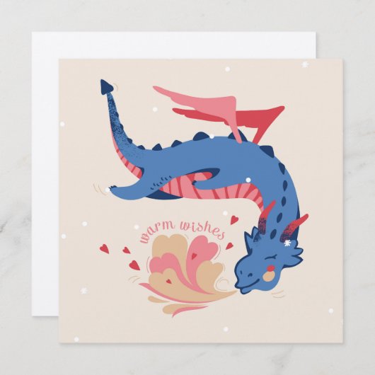 Drache, herzliche Wünsche. (Vorne/Hinten)