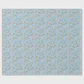 Drache Icons Muster Hellblau Geschenkpapier (Flach)