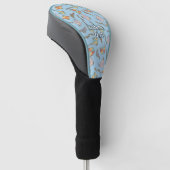 Drache Icons Muster Hellblau Golf Headcover (angewinkelt)