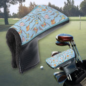 Drache Icons Muster Hellblau Golf Headcover