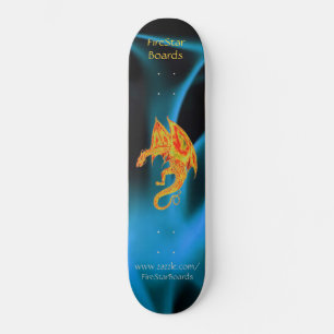 Drache im blaue Flammen-Skateboard Skateboard