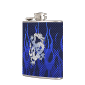 Drache im Chrom mögen blaue Flachmann (Links)