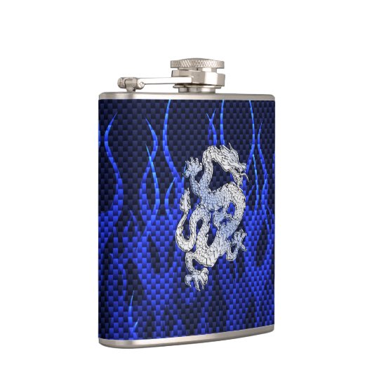 Drache im Chrom mögen blaue Flachmann (Rechts)