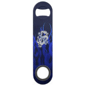 Drache im Chrom mögen blaue Speedflaschenöffner (Vorderseite)