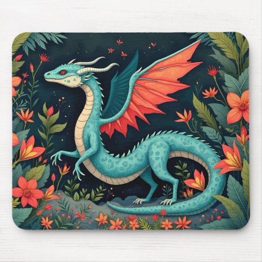 Drache im Dschungel Mousepad (Vorne)