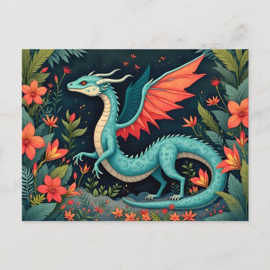 Drache im Dschungel Postkarte (Vorderseite)