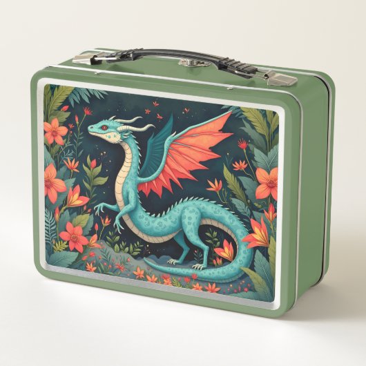 Drache im Dschungelkid oder Erwachsenen Metall Brotdose (Rückseite)