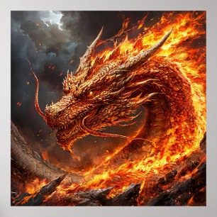Drache im Feuer Poster