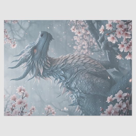 Drache im Garten Seidenpapier (Vorderseite)