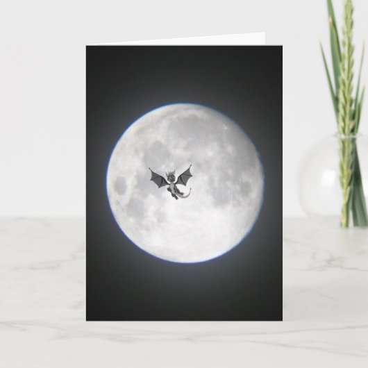 Drache im Mondschein Karte (Vorderseite)
