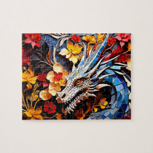 Drache im Mosaik-Design Puzzle