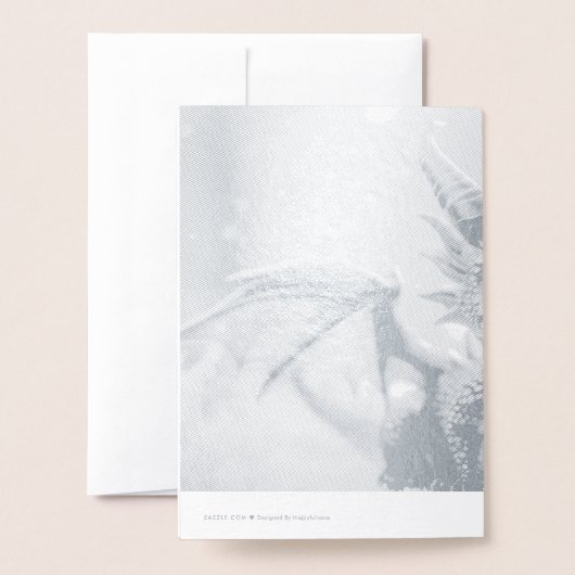 Drache im Schnee. Folienkarte (Rückseite mit Umschlag)