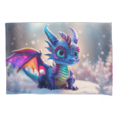 Drache im Schnee. Kissenbezug (Vorderseite)