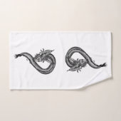 Drache im Tattoo-Stil Badhandtuch Set (Handtuch)