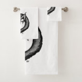 Drache im Tattoo-Stil Badhandtuch Set (Insitu)