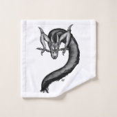 Drache im Tattoo-Stil Badhandtuch Set (Waschlappen)