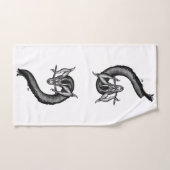 Drache im Tattoo-Stil Badhandtuch Set (Handtuch)