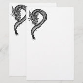 Drache im Tattoo-Stil Briefpapier (Vorne/Hinten)