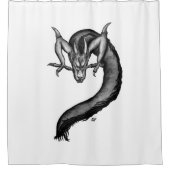 Drache im Tattoo-Stil Duschvorhang (Vorderseite)