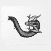 Drache im Tattoo-Stil Fleecedecke (Vorderseite (Horizontal))