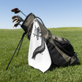 Drache im Tattoo-Stil Golfhandtuch (Gras)