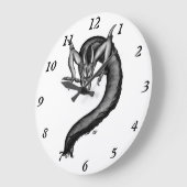 Drache im Tattoo-Stil Große Wanduhr (Winkel)