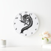 Drache im Tattoo-Stil Große Wanduhr (Zuhause)