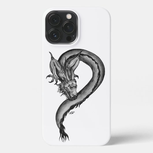 Drache im Tattoo-Stil iPhone Hülle (Rückseite)