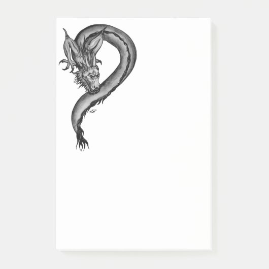 Drache im Tattoo-Stil Post-it Klebezettel (Vorderseite)
