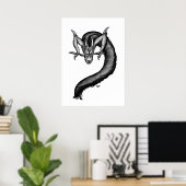 Drache im Tattoo-Stil Poster (Heimbüro)