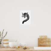 Drache im Tattoo-Stil Poster (Küche)