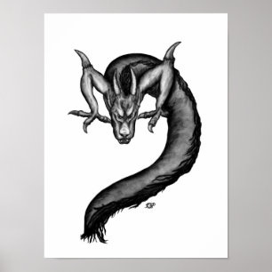 Drache im Tattoo-Stil Poster