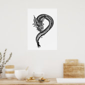 Drache im Tattoo-Stil Poster (Küche)