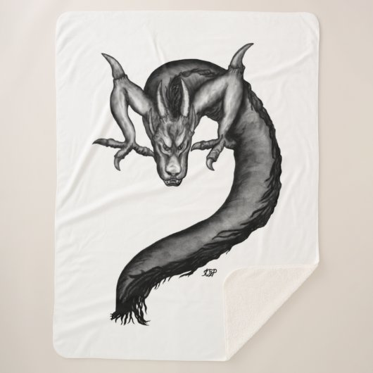 Drache im Tattoo-Stil Sherpadecke (Vorderseite)