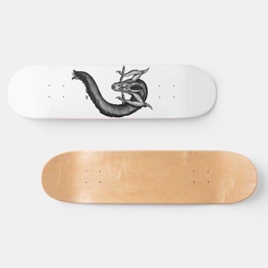 Drache im Tattoo-Stil Skateboard (Horizontal)