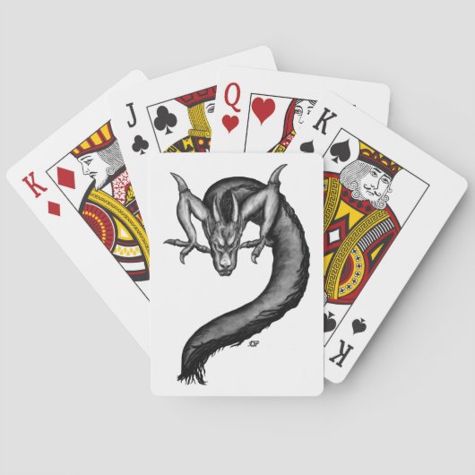 Drache im Tattoo-Stil Spielkarten (Rückseite)