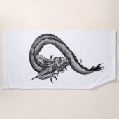 Drache im Tattoo-Stil Strandtuch (Vorderseite)