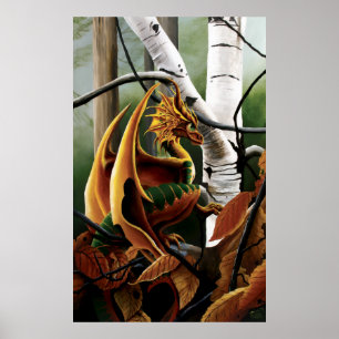 Drache in Bäumen Poster