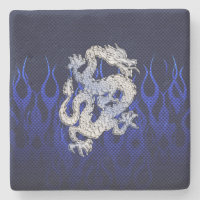 Drache in Chrome wie blaue Karbon-Faser-Stile