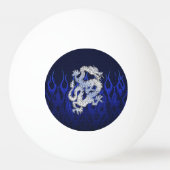 Drache in Chrome wie blaue Karbon-Faser-Stile Tischtennisball (Rückseite)