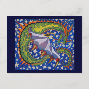 Drache in den Sternen Postkarte