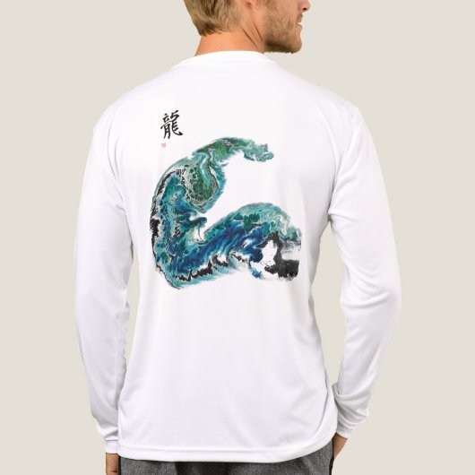 Drache in den Wellen - Abstrakte Meeresenergie T-S Tri-Blend Shirt (Rückseite)