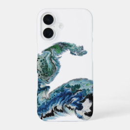 Drache in den Wellen – Abstrakte Ozeanenergie iPhone 16 Hülle