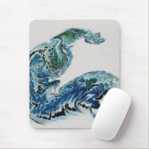 Drache in den Wellen – Abstrakter Ozean-Mauspad Mousepad