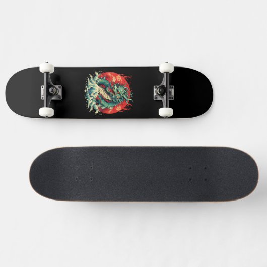 Drache in den Wellen Skateboard (Horizontal)