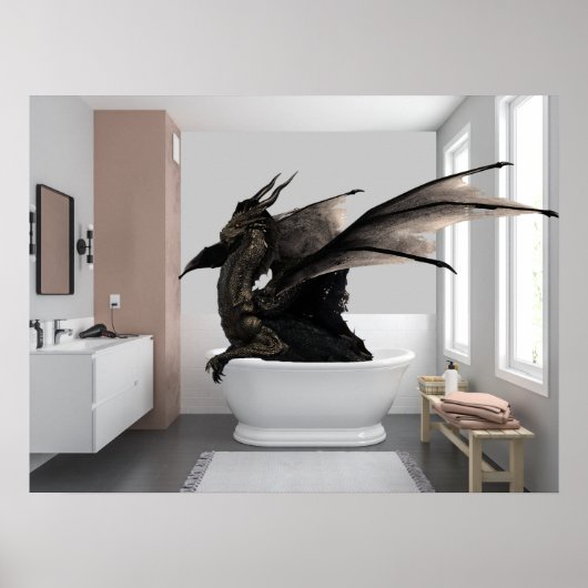 Drache in der Badewanne Poster (Vorne)