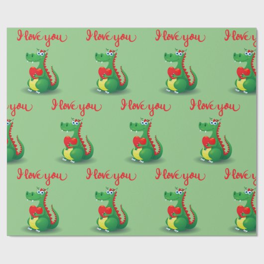 Drache in der Liebe Geschenkpapier (Flach)