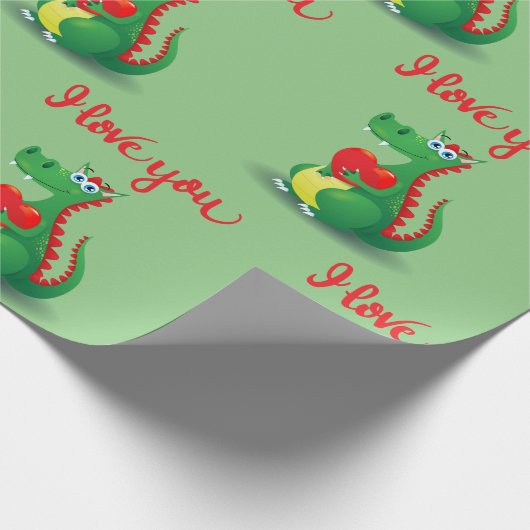 Drache in der Liebe Geschenkpapier (Ecke)