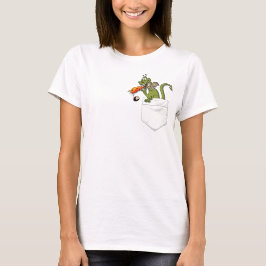 Drache in der Tasche T-Shirt (Vorderseite)