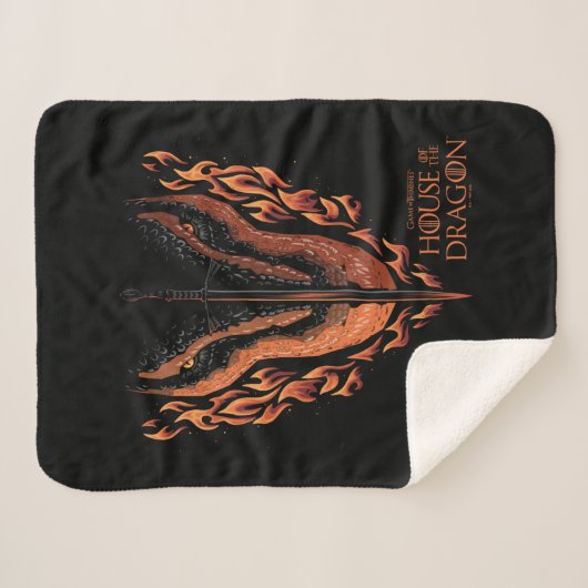 Drache in Flammen hinter dem Schwert Sherpadecke (Vorderseite (Horizontal))